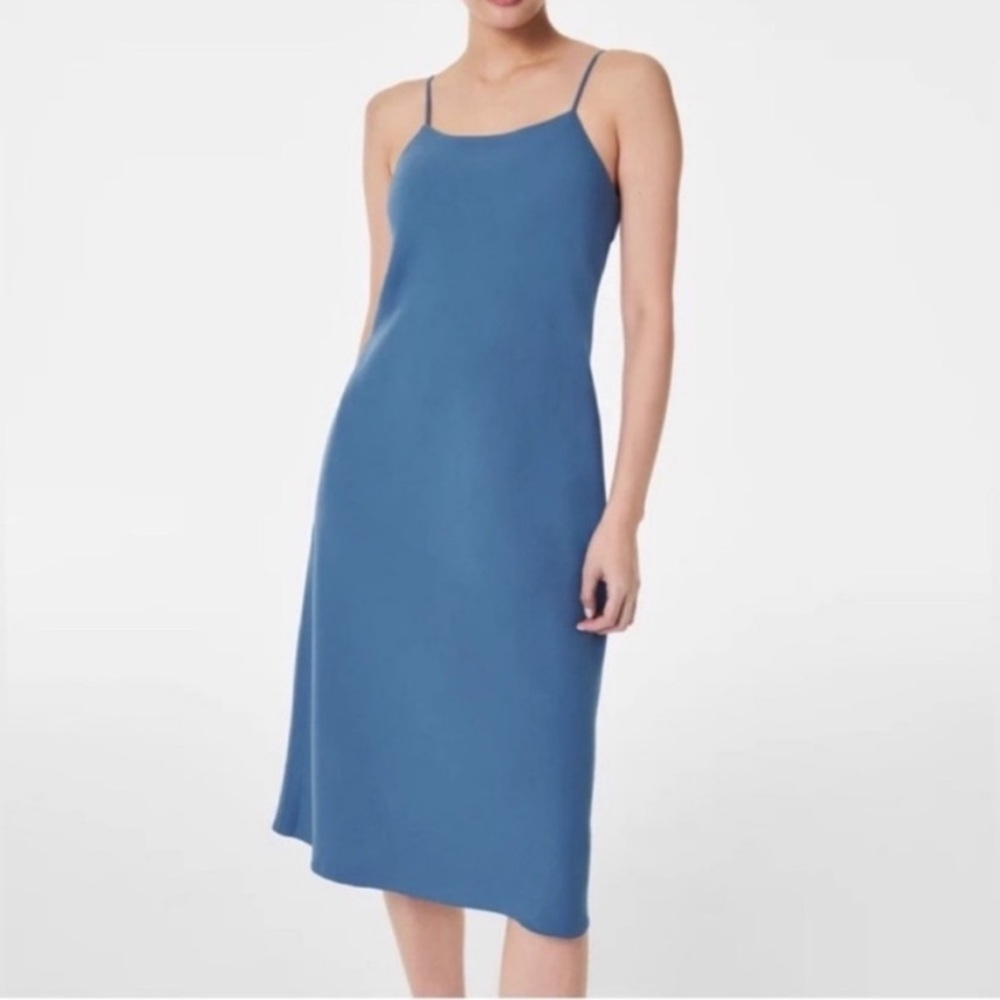 SPANX Indigo Haze Crepe Slip Midi Dress XS